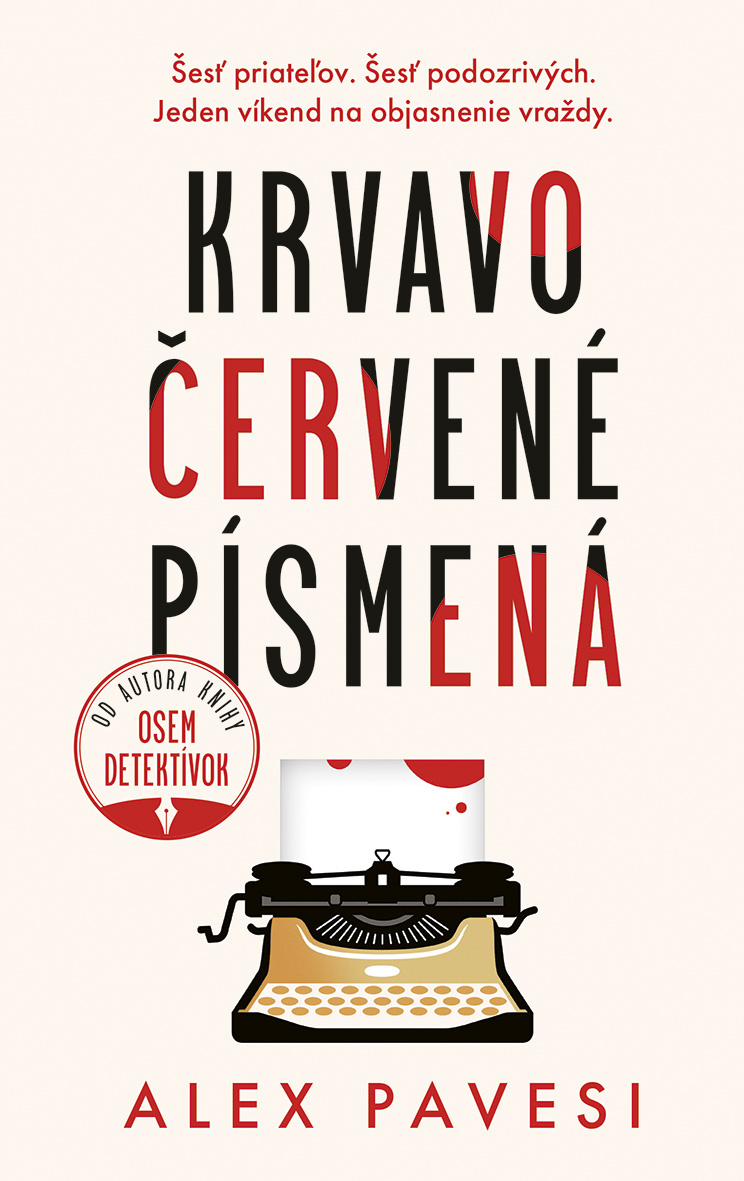 Detail titulu Krvavočervené písmená